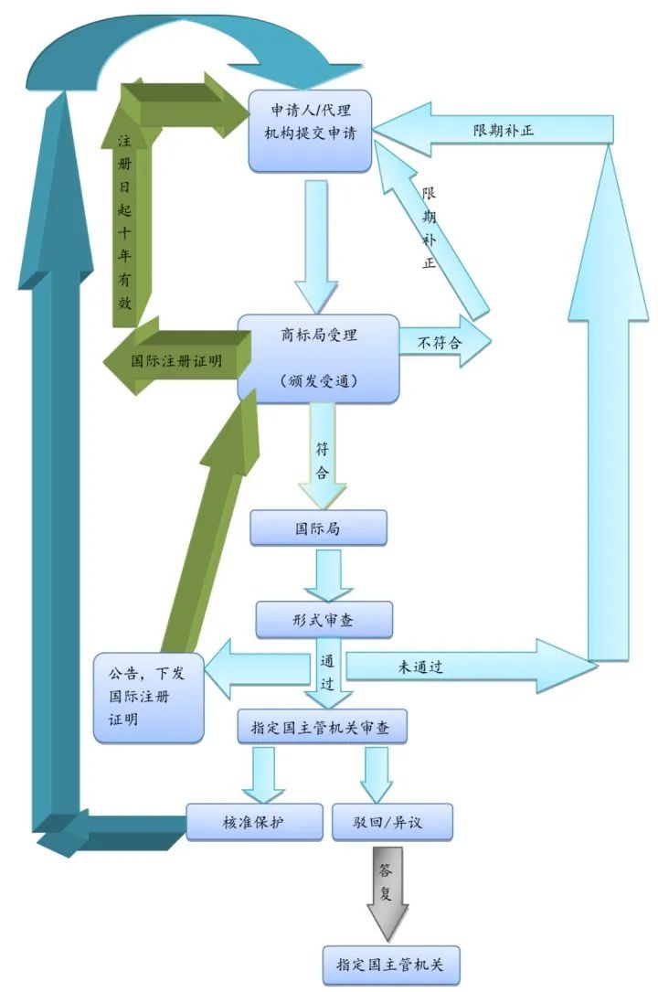 馬德里國際商標注冊流程圖,